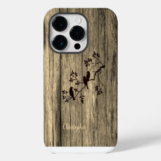 Coque Pour iPhone 14 Plus Bois élégant moderne - arbre et corneille - bois