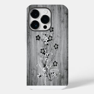 Coque Pour iPhone 14 Plus Bois moderne élégant - fleurs - bois