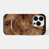 Coque Pour iPhone 14 Plus Bois rustique Monogramme de grain (Verso Horizontal)