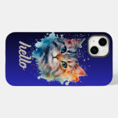 Coque Pour iPhone 14 Plus Bonjour Coque iphone de chat (Verso (horizontal))