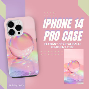 Coque Pour iPhone 14 Plus Boule en cristal élégant : rose rayonnant