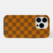 Coque Pour iPhone 14 Plus Bouton À damiers Brown (Verso Horizontal)