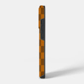 Coque Pour iPhone 14 Plus Bouton À damiers Brown (Côté gauche)