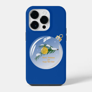 Coque Pour iPhone 14 Plus Branche de Noël décorée dans un flacon