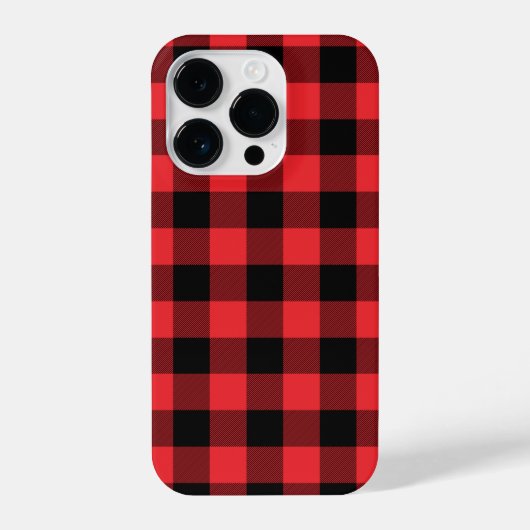 Coque Pour iPhone 14 Plus Buffalo Plaid Red Black Check (Verso)