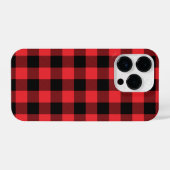 Coque Pour iPhone 14 Plus Buffalo Plaid Red Black Check (Verso Horizontal)