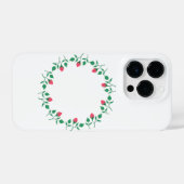 Coque Pour iPhone 14 Plus Cadre rond fleuri avec fleurs roses (Verso Horizontal)