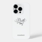 Coque Pour iPhone 14 Plus Calligraphie élégante et stylée Mariée noir et bla (Verso)