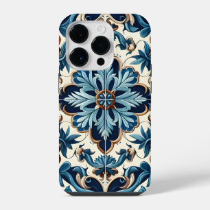 Coque Pour iPhone 14 Plus Carreau de porcelaine bleu azulejo motif méditerra