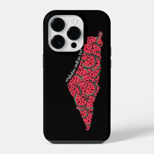 Coque Pour iPhone 14 Plus Carte de Palestine remplie de pastèques Palestin