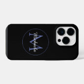 Coque Pour iPhone 14 Plus Cercle minimal moderne nom initial monogramme mode (Verso Horizontal)
