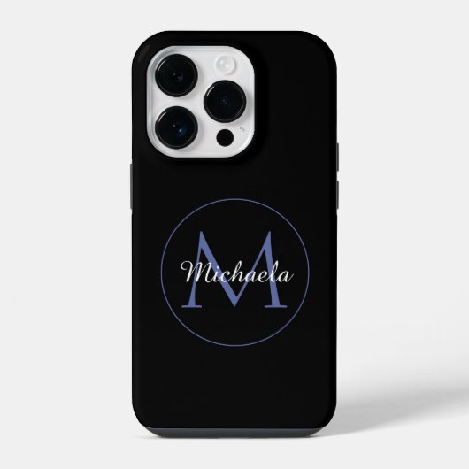 Coque Pour iPhone 14 Plus Cercle minimal moderne nom initial monogramme mode (Verso)