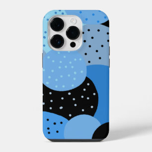 Coque Pour iPhone 14 Plus Cercles bleus pointillés abstraits