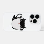 Coque Pour iPhone 14 Plus Chaton noir avec nez rouge caché dans une tasse (Verso Horizontal)