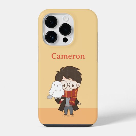 Coque Pour iPhone 14 Plus Chibi HARRY POTTER™ & Hedwig (Verso)