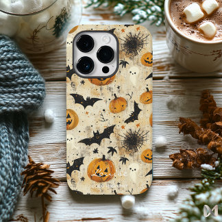 Coque Pour iPhone 14 Plus Citrouilles, fantômes et chauves-souris par une ch
