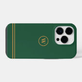 Coque Pour iPhone 14 Plus Classique Vert Chic Monogramme Personnalisé (Verso Horizontal)