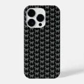 Coque Pour iPhone 14 Plus Cockapoo Silhouette Jaune et Grille Noire (Verso)