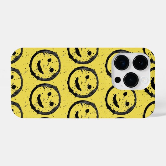 Coque Pour iPhone 14 Plus Cool Sardé Joyeux visage souriant motif jaune (Verso Horizontal)