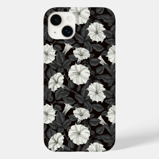 Coque Pour iPhone 14 Plus Coque de fleurs de lune coque iphone de l'accouple (Verso)