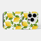 Coque Pour iPhone 14 Plus Coque iphone citrons monogrammé (Verso Horizontal)