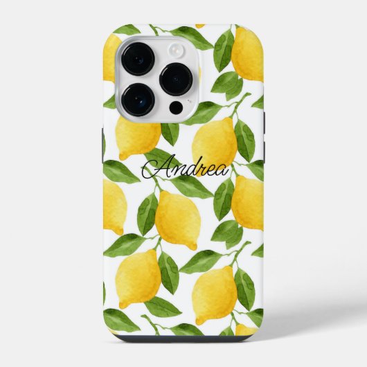 Coque Pour iPhone 14 Plus Coque iphone citrons monogrammé (Verso)