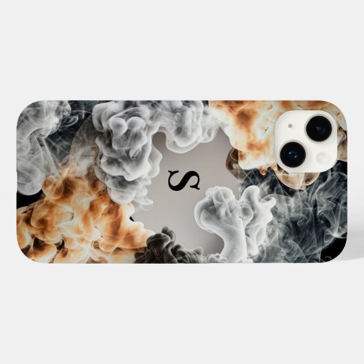 Coque Pour iPhone 14 Plus Coque iphone de monogramme de fumée (Verso (horizontal))
