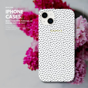 Coque Pour iPhone 14 Plus Coque iphone de point de Polka noir