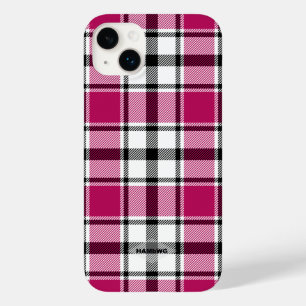 Coque Pour iPhone 14 Plus Coque iphone Plaid rose, noir et blanc HAMbWG