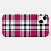 Coque Pour iPhone 14 Plus Coque iphone Plaid rose, noir et blanc HAMbWG (Verso (horizontal))