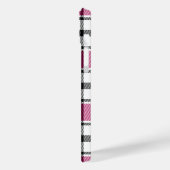 Coque Pour iPhone 14 Plus Coque iphone Plaid rose, noir et blanc HAMbWG (Verso / Gauche)
