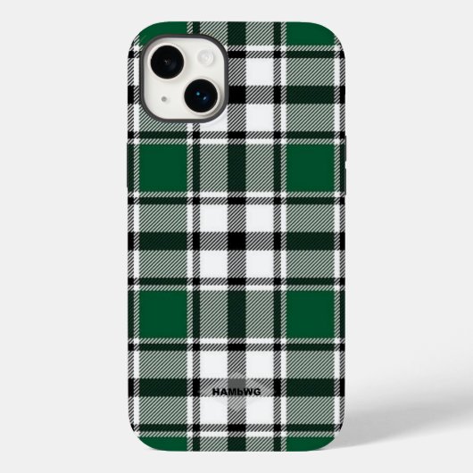 Coque Pour iPhone 14 Plus Coque iphone Plaid vert, noir et blanc HAMbWG (Verso)