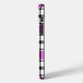 Coque Pour iPhone 14 Plus Coque iphone Plaid violet, noir et blanc HAMbWG (Verso / Gauche)