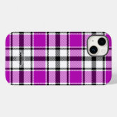 Coque Pour iPhone 14 Plus Coque iphone Plaid violet, noir et blanc HAMbWG (Verso (horizontal))