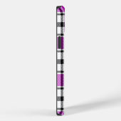 Coque Pour iPhone 14 Plus Coque iphone Plaid violet, noir et blanc HAMbWG (Verso / Droite)