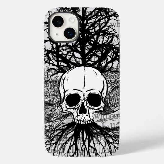 Coque Pour iPhone 14 Plus Coque-Mate coque iphone du crâne et des livres (Verso)