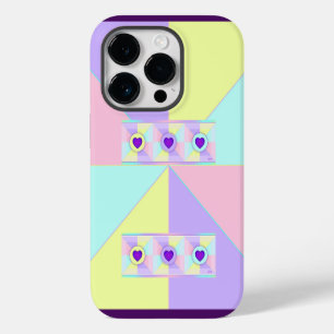 Coque Pour iPhone 14 Plus Couleurs pastel & coeurs violets battre