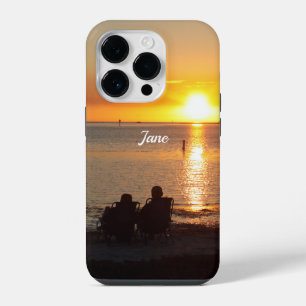 Coque Pour iPhone 14 Plus Couple Asseyez-Vous Sur La Plage Au Cas De Télépho