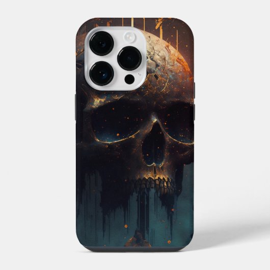 Coque Pour iPhone 14 Plus Crâne avec fond apocalyptique (Verso)