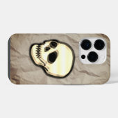 Coque Pour iPhone 14 Plus Crâne sur fond de texture papier (Verso Horizontal)