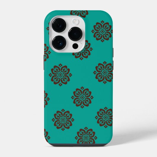 Coque Pour iPhone 14 Plus "Crimson Scrolls - Bold Elegance" (Verso)