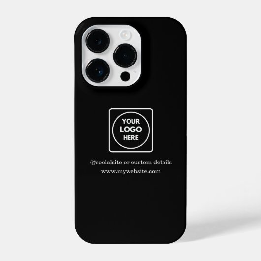 Coque Pour iPhone 14 Plus Custom Black Business Logo Promo iphone case (Verso)