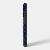 Coque Pour iPhone 14 Plus Custom Initial Large Modern Blue Lattice Rubber (Côté gauche)