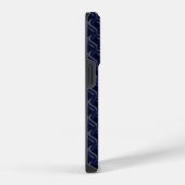 Coque Pour iPhone 14 Plus Custom Initial Large Modern Blue Lattice Rubber (Côté droit)