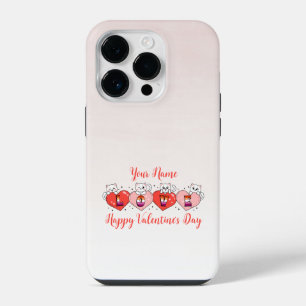 Coque Pour iPhone 14 Plus Cute Chats Avec Coeurs, Couleurs Drapeaux Lesbienn