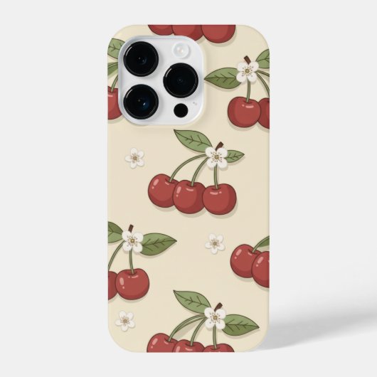 Coque Pour iPhone 14 Plus Cute Red Cherry Blossom Phone Case  (Verso)