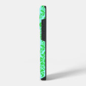 Coque Pour iPhone 14 Plus Damassé bleu vert (Côté gauche)