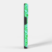 Coque Pour iPhone 14 Plus Damassé bleu vert (Côté droit)