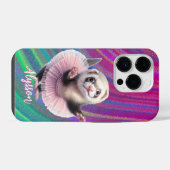 Coque Pour iPhone 14 Plus Dancing Ferret dans un ballet Tutu Doing (Verso Horizontal)