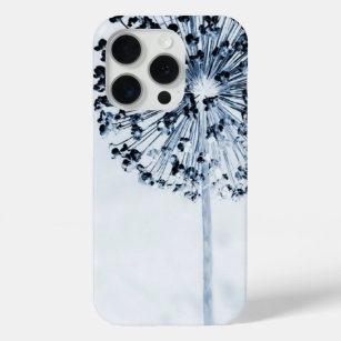 Coque iPhone 15 Pro Dandelion Souhaite Chic Blue Custom Floral